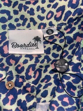Boardies Apparel Men's Swim Bodysuit in Mint, Navy & Pink Leopard